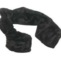 Steckschal aus Plüsch in Schwarz